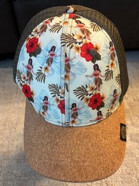 Ron Jon Surf Shop Tropical Hula Hibiscus Cork Brim Trucker Hat